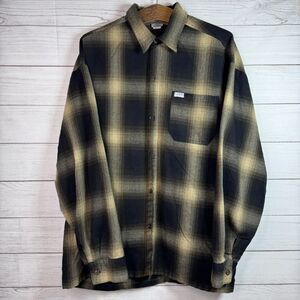 Vintage Caltop Flannel Shirt Mens 3X Shadow Ombre Plaid L/S Button Up USA Made